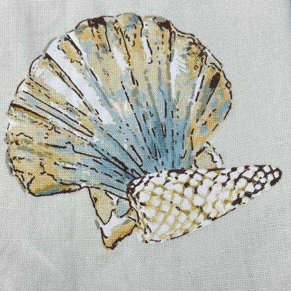 Pottery Barn Tea Towels Coastal Seashell Print Beige Cotton 21 x 15 Nautical - Picture 5 of 12